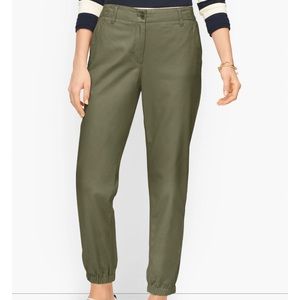 Talbots Tapered Twill Green Joggers